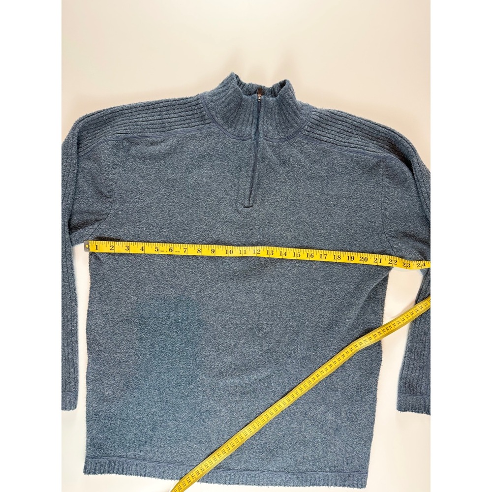 Alpine Design Mens XXL Blue Quarter Zip Pullover Sweater‎ Ribbed Shoulder Knit - Picture 3 of 6
